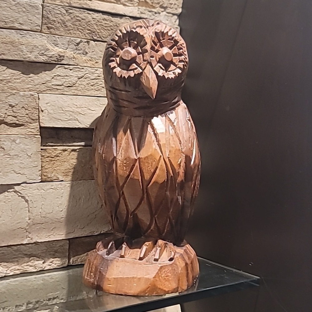 Teak Wood Handcrafted Carved Owl Barn